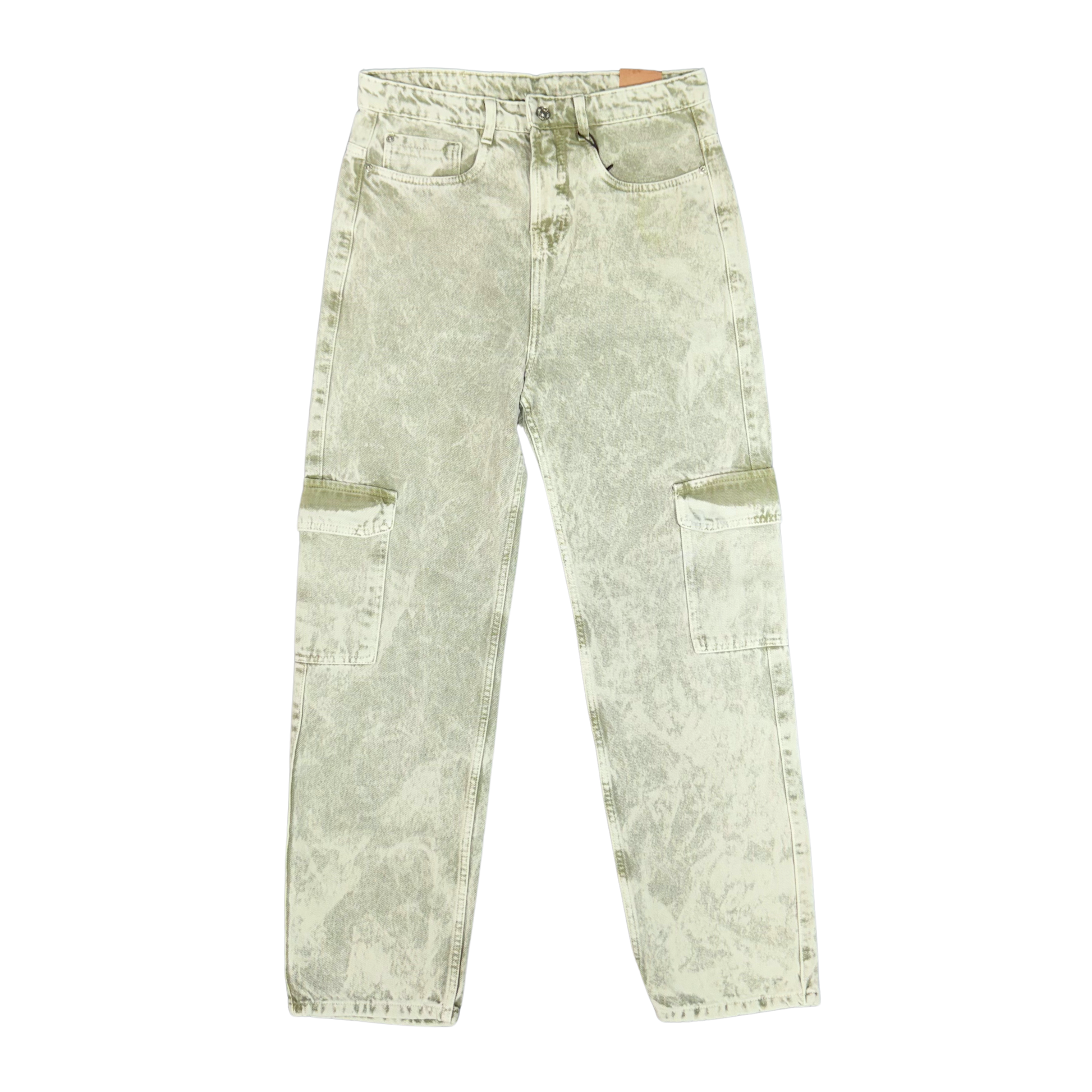 GREEN LIME WASH BAGGY CARGO