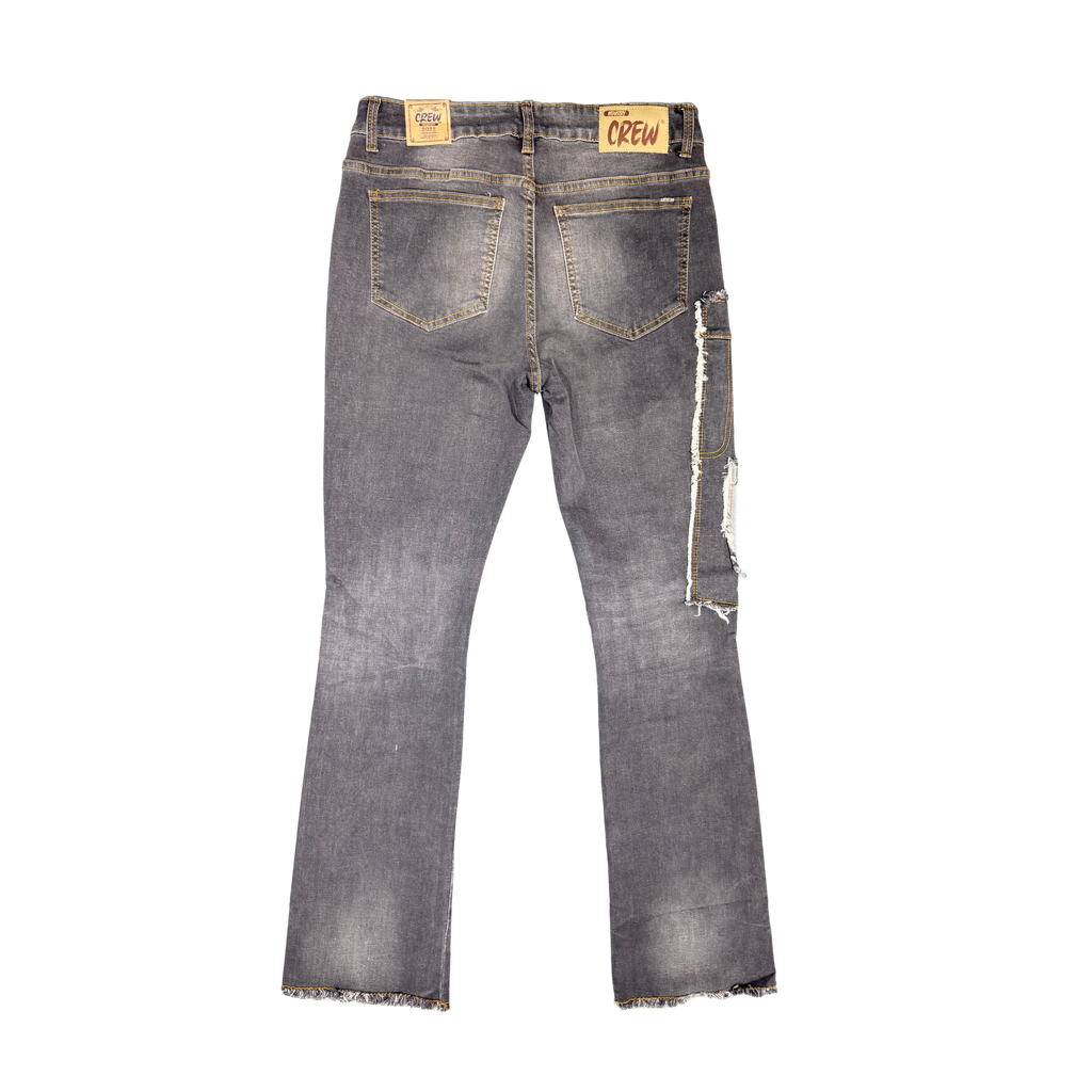 JEAN FLARED BLACK & PARCHES