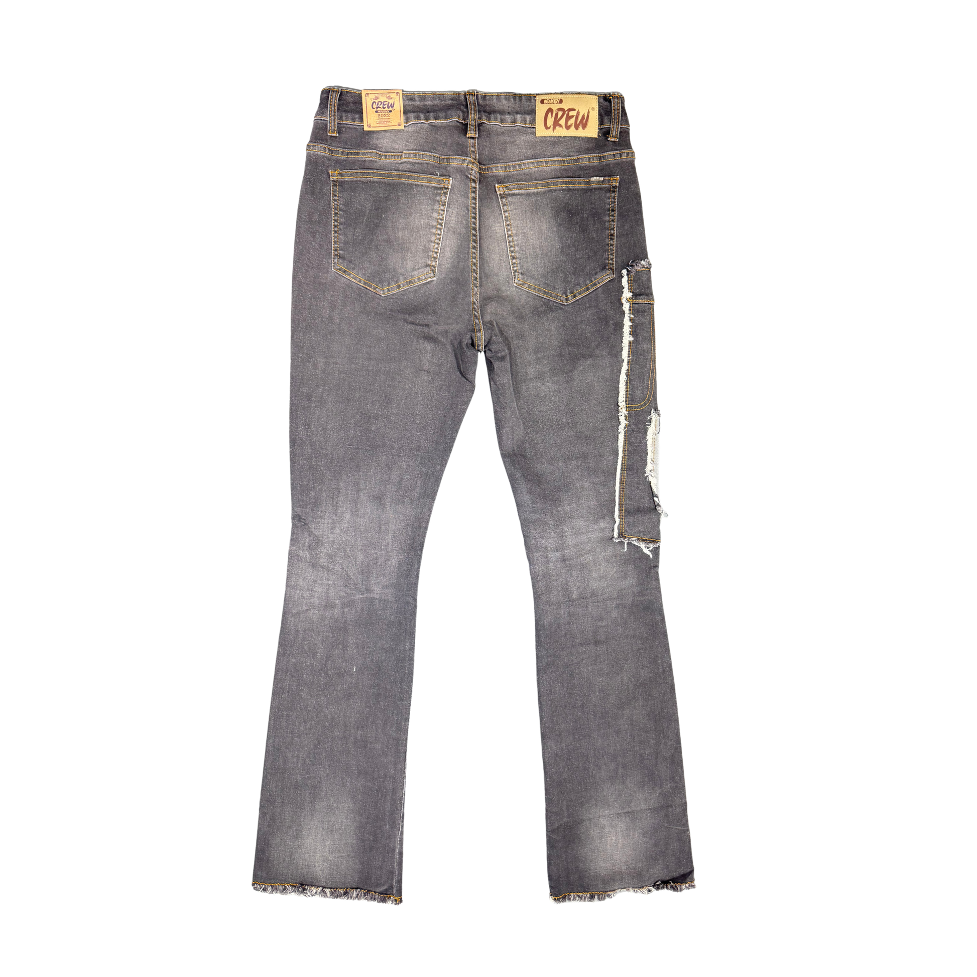 JEAN FLARED BLACK & PARCHES