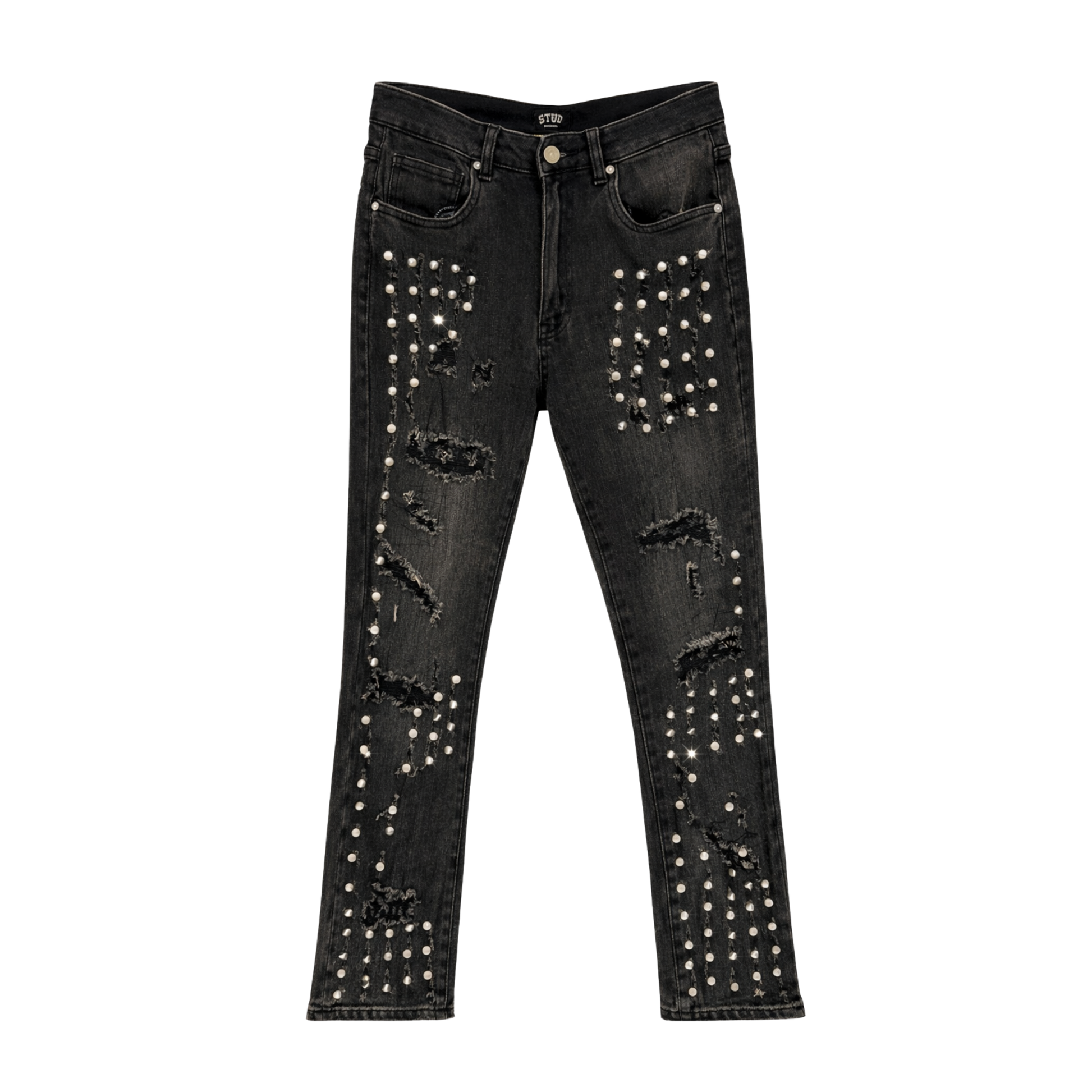 JEAN SADBOY FLARED TACHES NEGRO