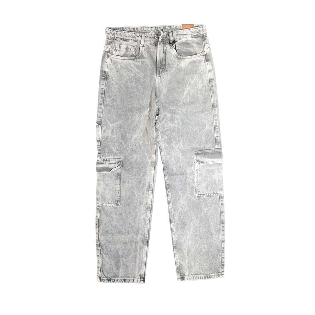 GREY PRE-WASH BAGGY CARGO