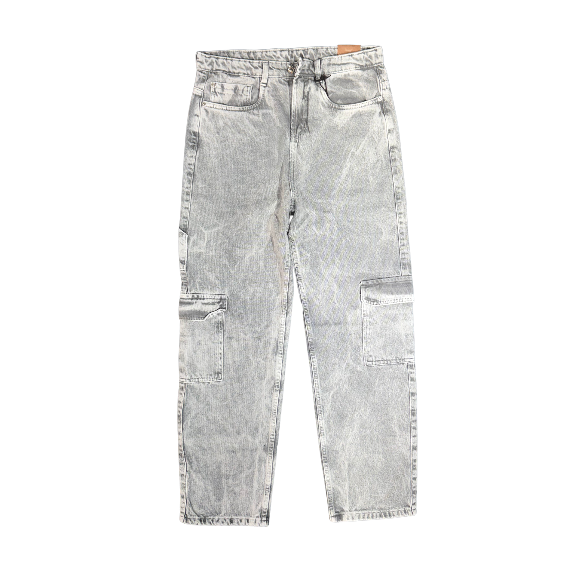 GREY PRE-WASH BAGGY CARGO