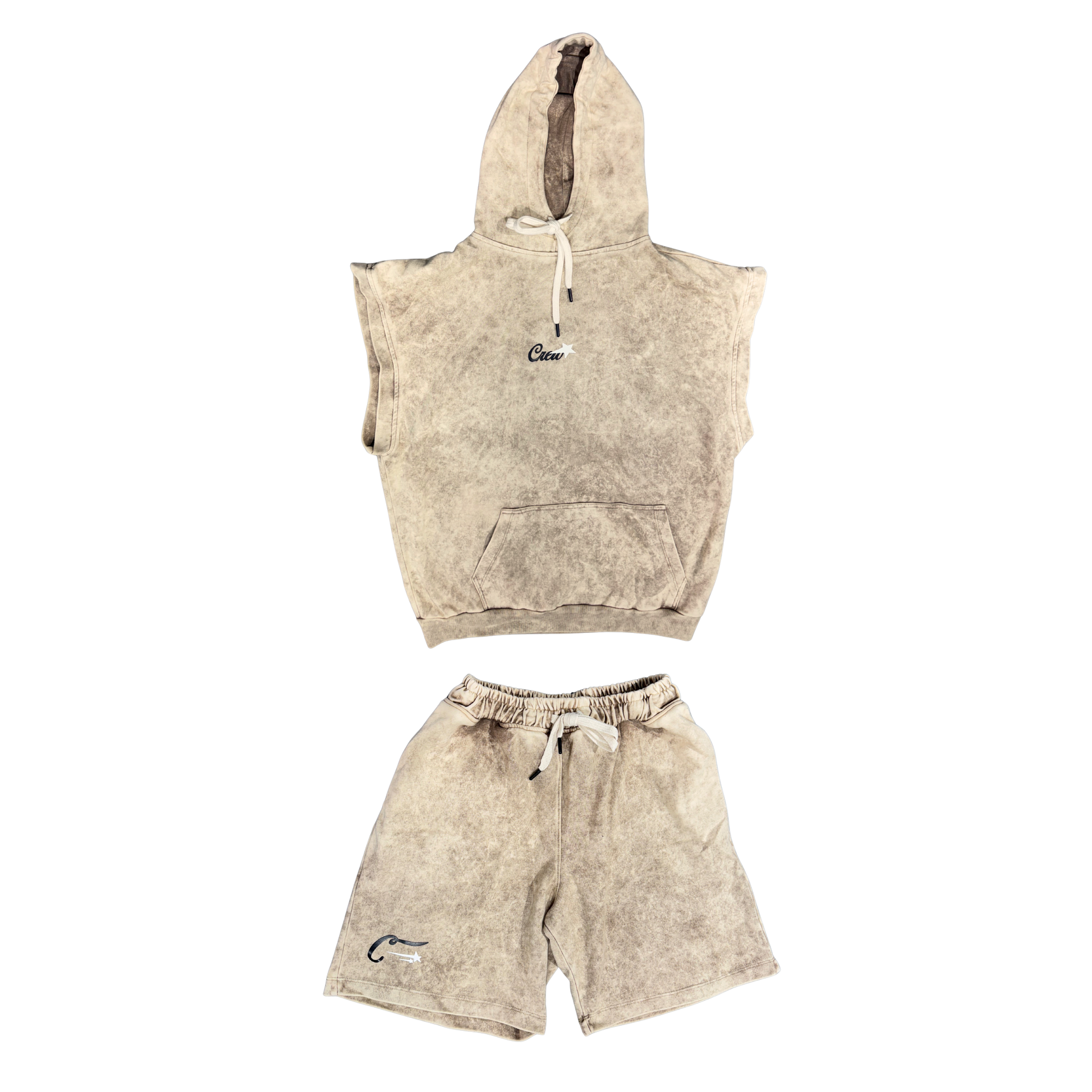 ACID WASH SHORT & CAP HOODIE CONJUNTO