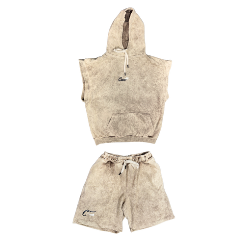 ACID WASH SHORT & CAP HOODIE CONJUNTO