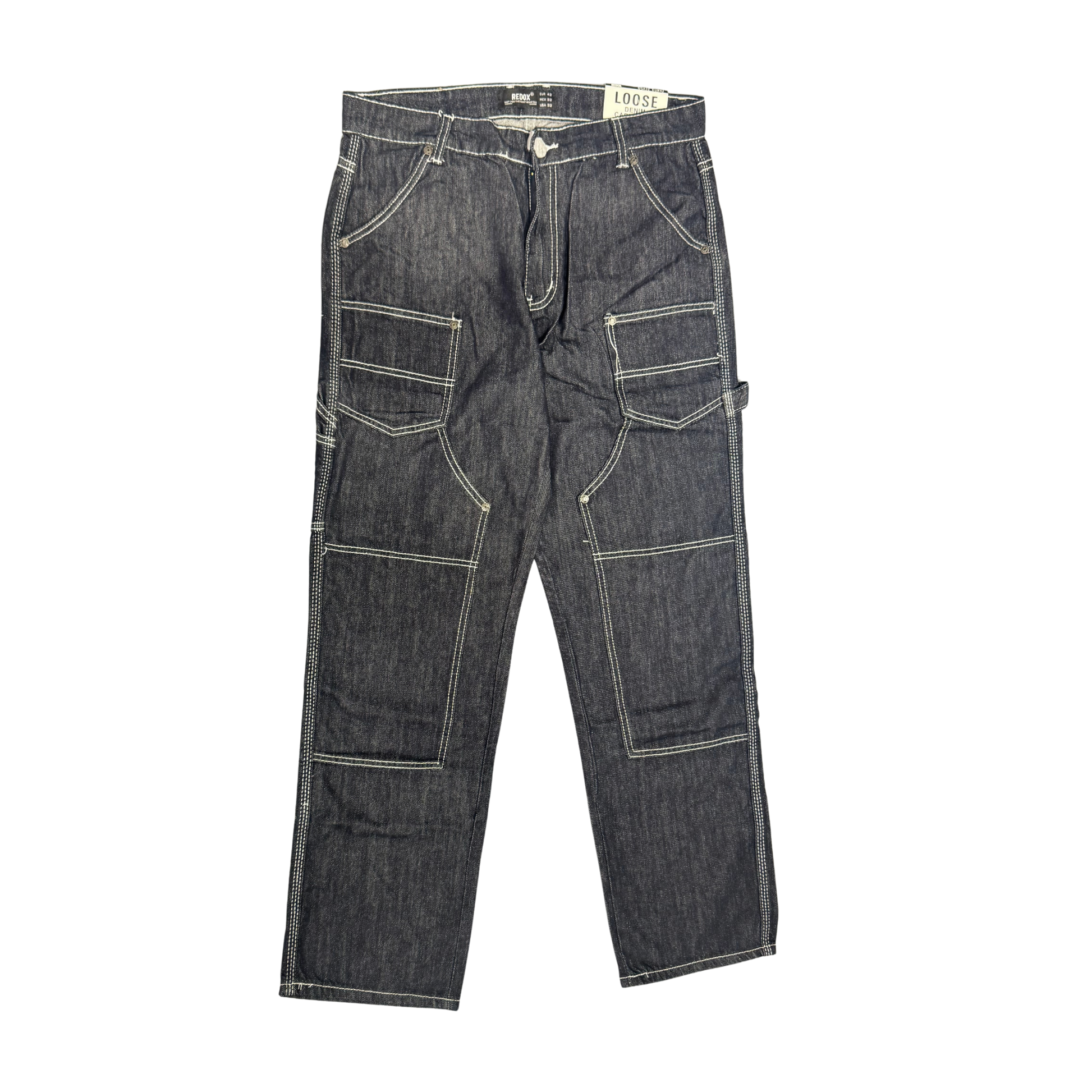 CARGO BLACK LINE LOOSE DENIM