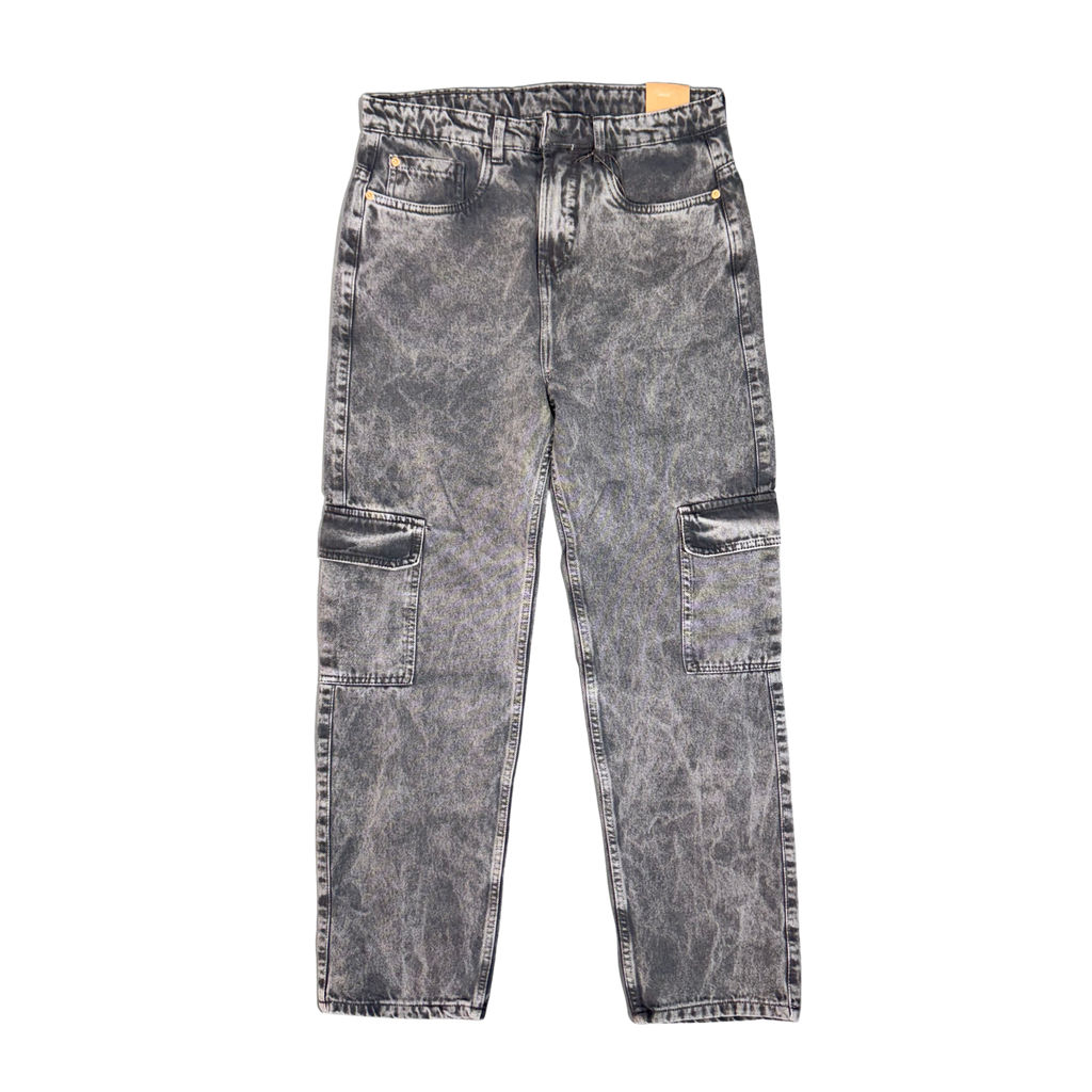 BLACK PRE-WASH BAGGY CARGO