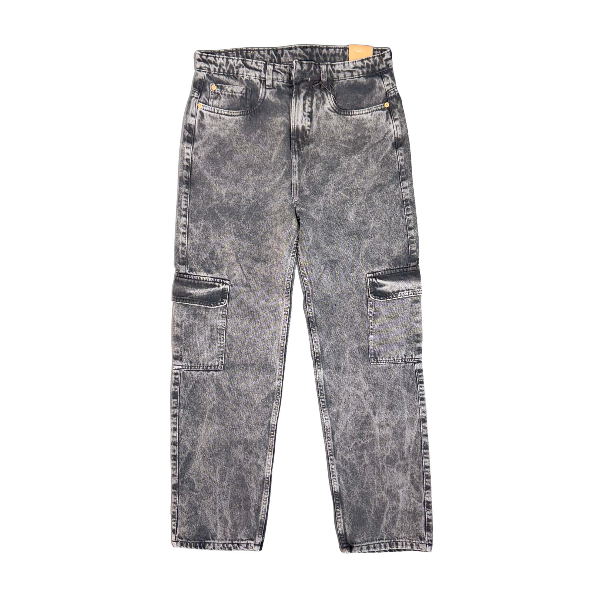 BLACK PRE-WASH BAGGY CARGO