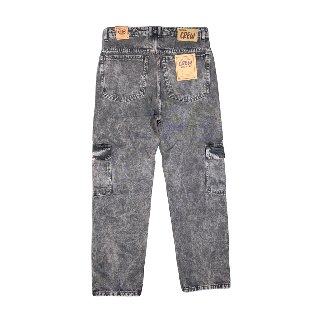 BLACK PRE-WASH BAGGY CARGO