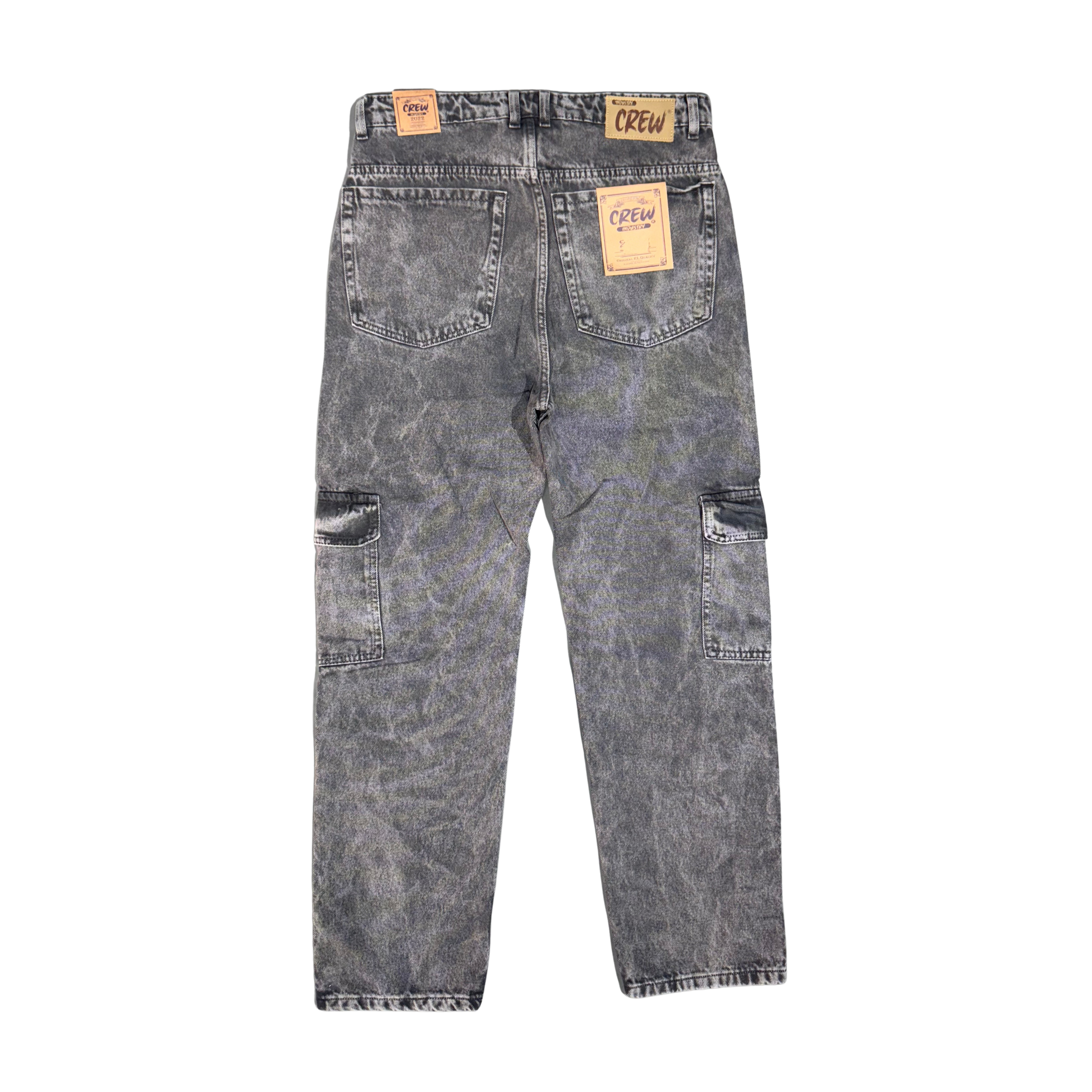 BLACK PRE-WASH BAGGY CARGO
