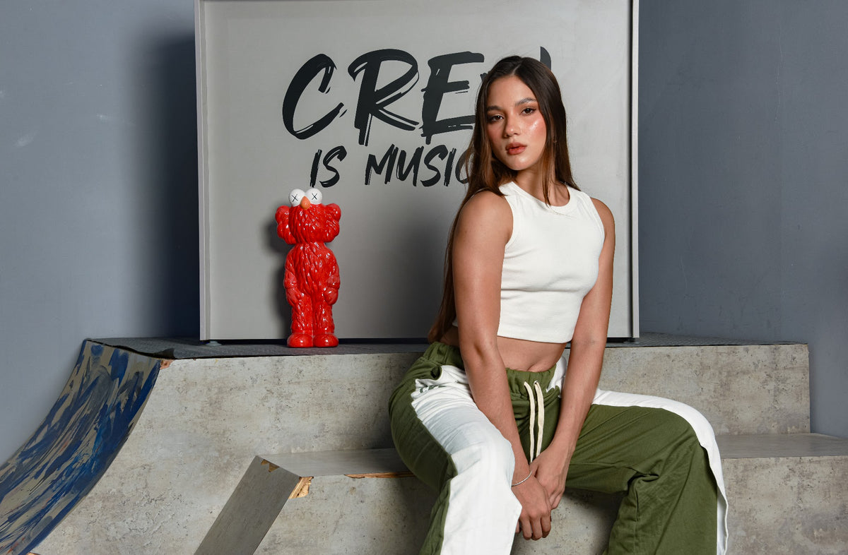 Mujer - Pantalón verde y blanco CREW